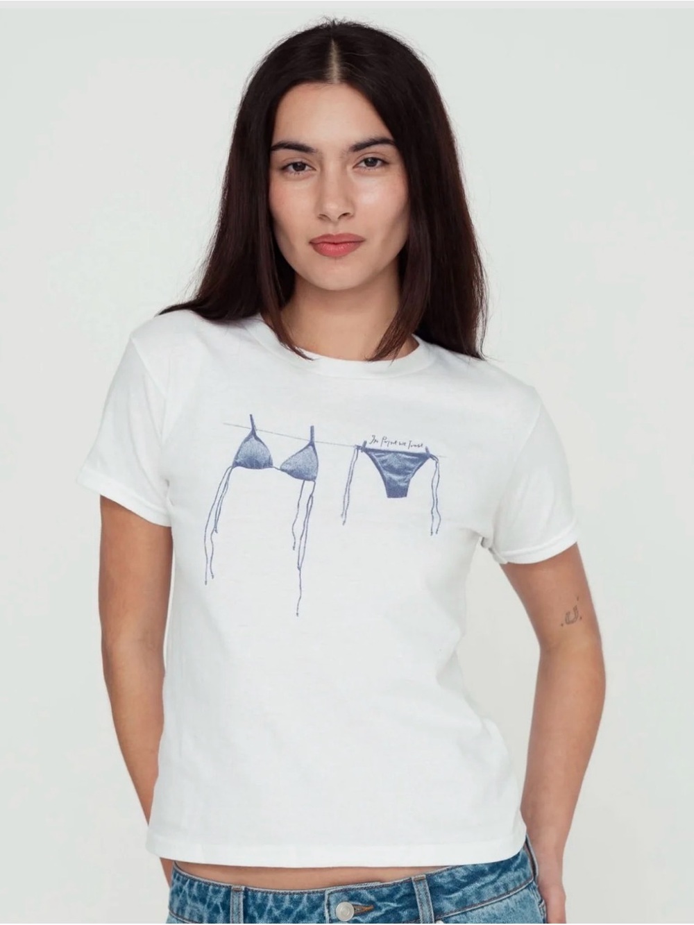 BIKINI BABY TEE FROM IN PRINT WE TRUST UK SIZE SMALL